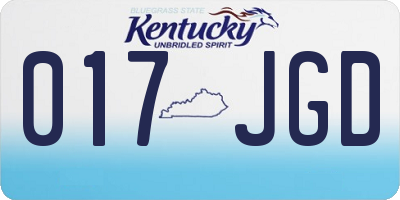 KY license plate 017JGD