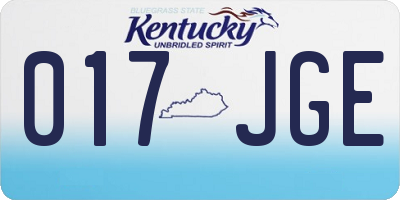 KY license plate 017JGE