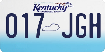 KY license plate 017JGH