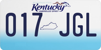 KY license plate 017JGL