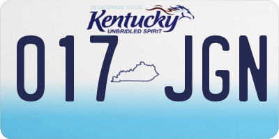 KY license plate 017JGN