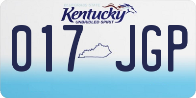 KY license plate 017JGP