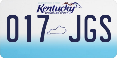KY license plate 017JGS