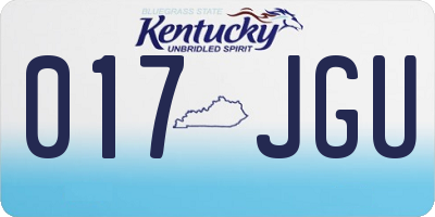 KY license plate 017JGU
