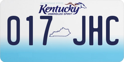 KY license plate 017JHC