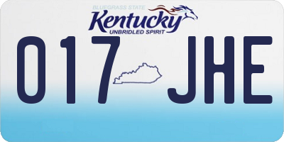 KY license plate 017JHE