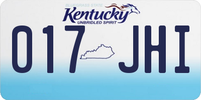 KY license plate 017JHI