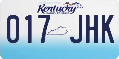 KY license plate 017JHK