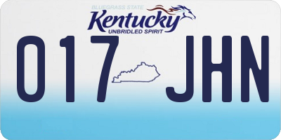 KY license plate 017JHN