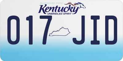 KY license plate 017JID