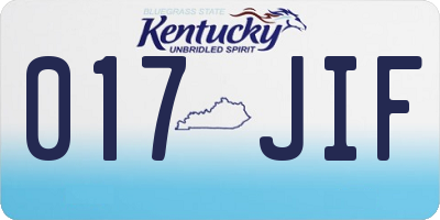 KY license plate 017JIF