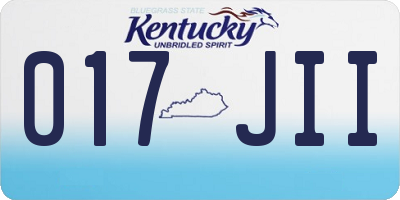 KY license plate 017JII