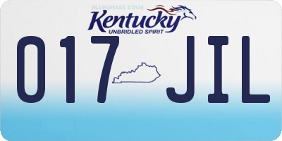 KY license plate 017JIL