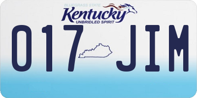 KY license plate 017JIM