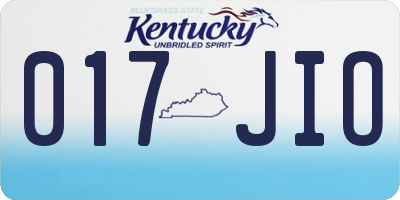 KY license plate 017JIO