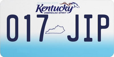 KY license plate 017JIP