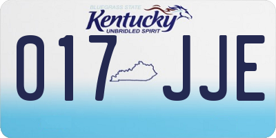 KY license plate 017JJE