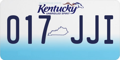 KY license plate 017JJI