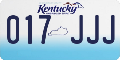 KY license plate 017JJJ