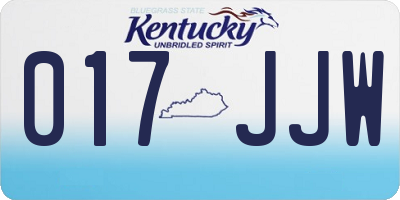 KY license plate 017JJW