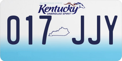 KY license plate 017JJY