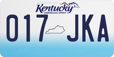 KY license plate 017JKA