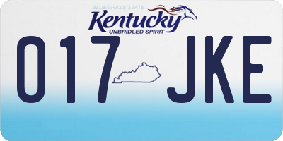 KY license plate 017JKE