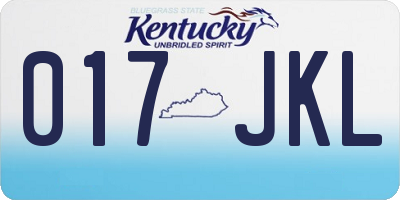 KY license plate 017JKL