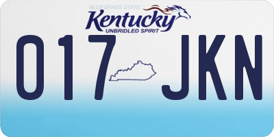 KY license plate 017JKN