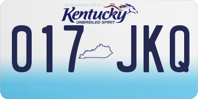 KY license plate 017JKQ