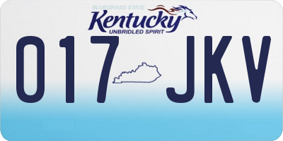 KY license plate 017JKV