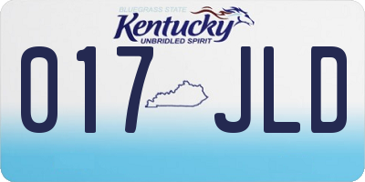 KY license plate 017JLD