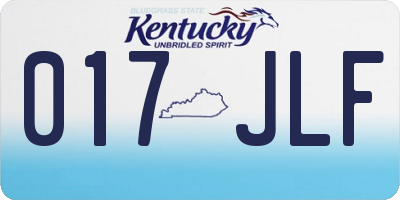 KY license plate 017JLF