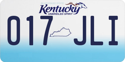 KY license plate 017JLI