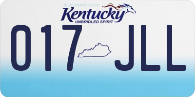 KY license plate 017JLL