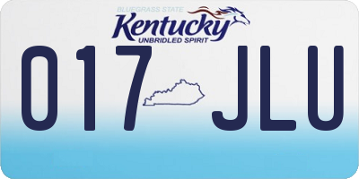 KY license plate 017JLU