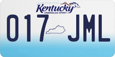 KY license plate 017JML