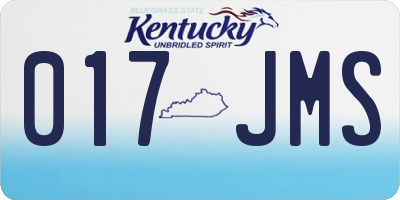 KY license plate 017JMS