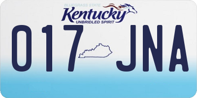 KY license plate 017JNA