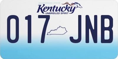KY license plate 017JNB