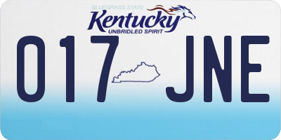 KY license plate 017JNE