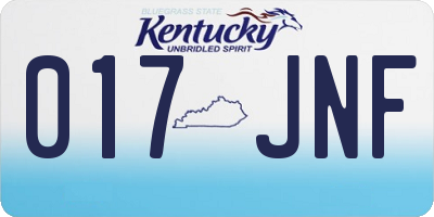 KY license plate 017JNF