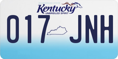 KY license plate 017JNH