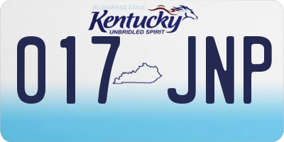 KY license plate 017JNP