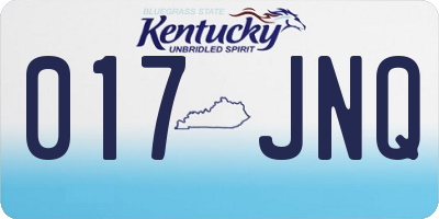 KY license plate 017JNQ