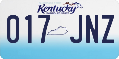 KY license plate 017JNZ