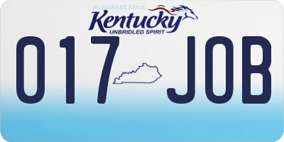 KY license plate 017JOB