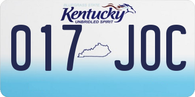 KY license plate 017JOC