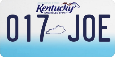 KY license plate 017JOE