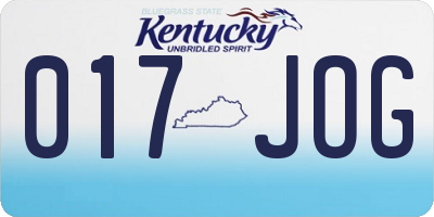 KY license plate 017JOG